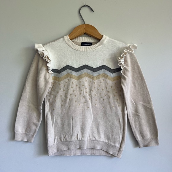 Andy & Evan Girl’s Frilled Shoulder Detailed Sweater - Picture 4 of 6